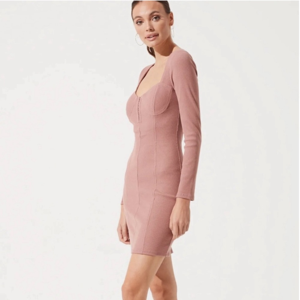 ASTR the Label bodycon Ribbed Dress NWT Blush color